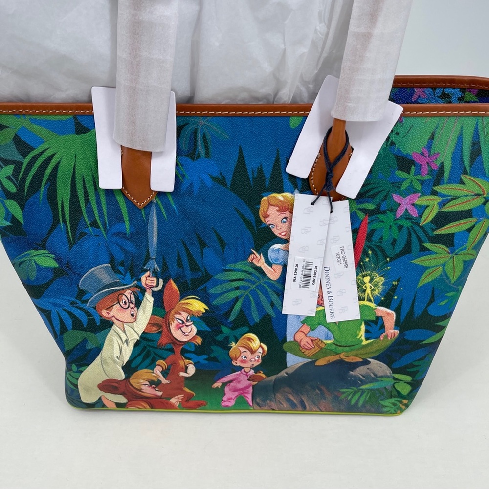 Dooney & Bourke Disney Peter Pan Tinker Bell Storybook Large Tote Handbag Purse